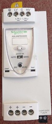 Power Supply:  Output: 24 Input: 100-500 vac Model: APL8RPS24050 Brand: Schneider Feature: 19-28V Rated Current: 5