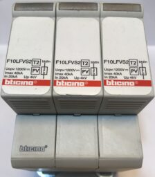 Surge Protection Device Medel F10LFV2 Made by Bticino Operation parameters 1200vdc Up:4kV 20kA-40kA Output Voltage 1200