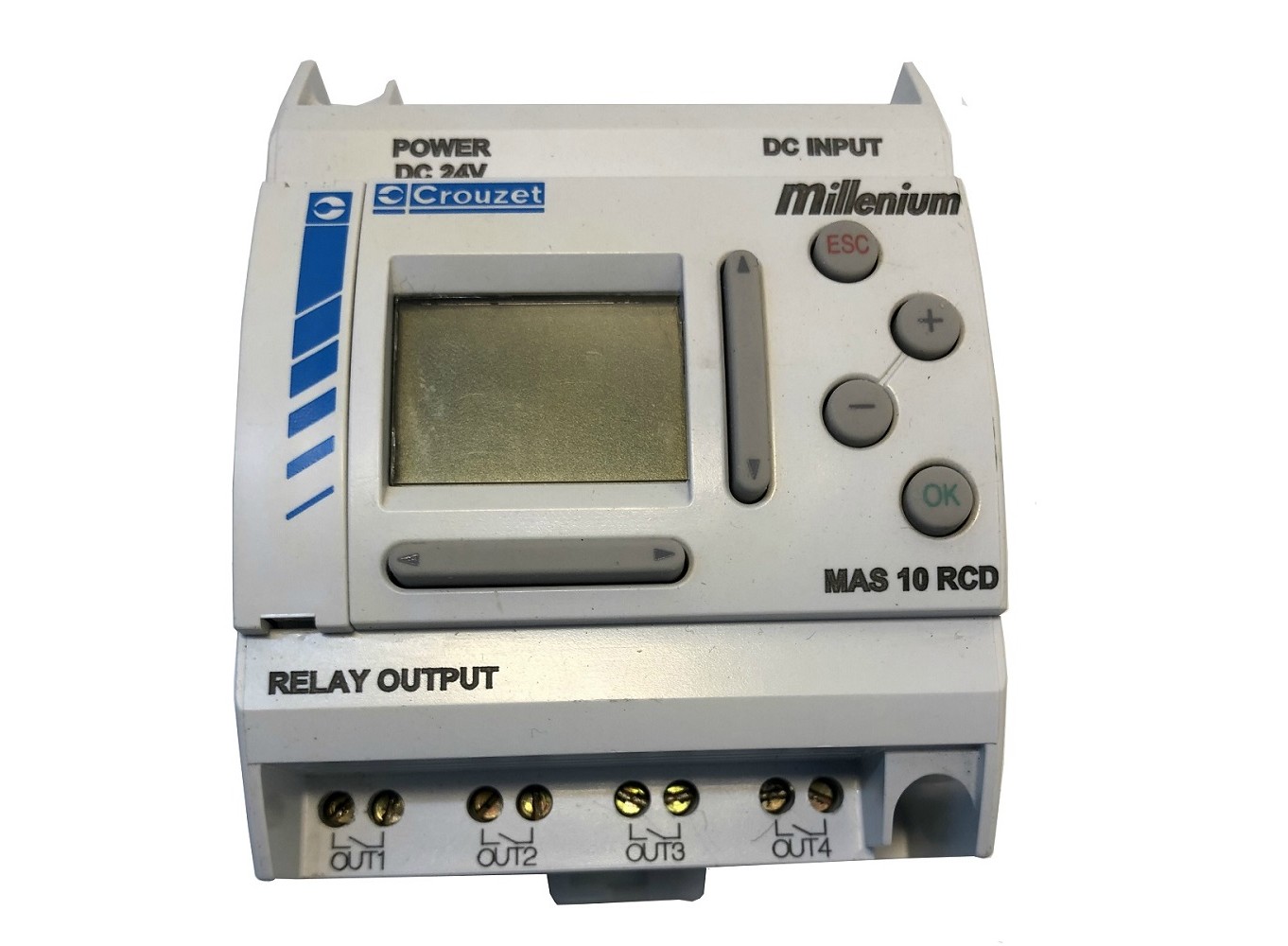 Equipment Model: MAS 10 RCD Made by:  Description: Crouzet time management Mini Logic Control 