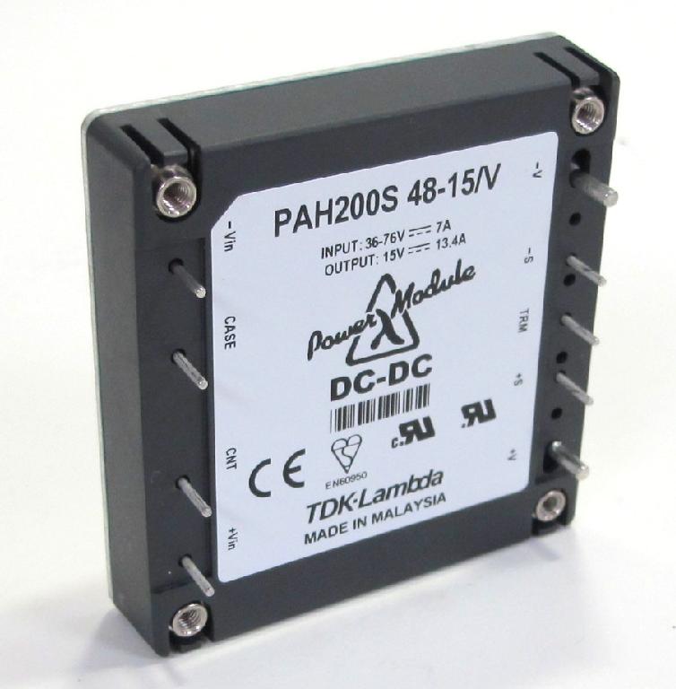 DC to DC converter, Model: PAH200S-48-15 Input: 36-76V Output: 15V Rated Current: 13.4A