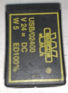 Waircom USB/02400 specs in points Brand: Waircom / Waircom MBS Model: USB/02400 Type: solenoid valve coil Coil size: 22 mm Voltage: 24 VDC Power consumption: 5 W Duty cycle: ED 100% continuous duty Insulation class: Class H, 180°C Working temperature: -3