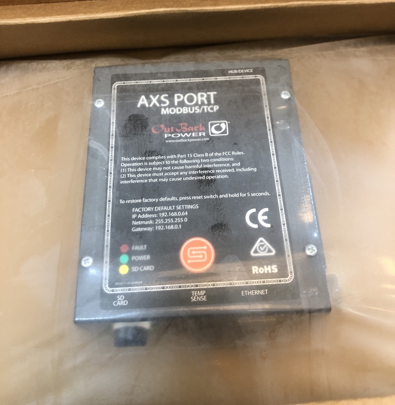 OutBack Power AXS Port Modbus/TCP Interface